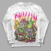 Limited DopeSkill Long Sleeve T-Shirt Chillin Graphic - White