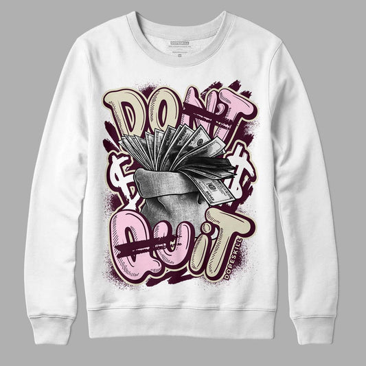 Dunk Low Night Maroon and Medium Soft Pink DopeSkill Sweatshirt Don't Quit Graphic Streetwear - White 