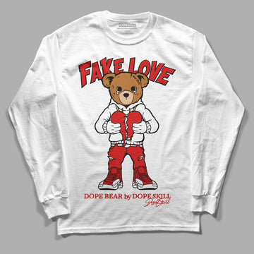 Jordan 12 Retro ‘Gym Red’ DopeSkill Long Sleeve T-Shirt Fake Love Graphic Streetwear - White 