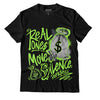 Jordan 5 Green Bean DopeSkill T-Shirt Real Ones Move In Silence Graphic - Black