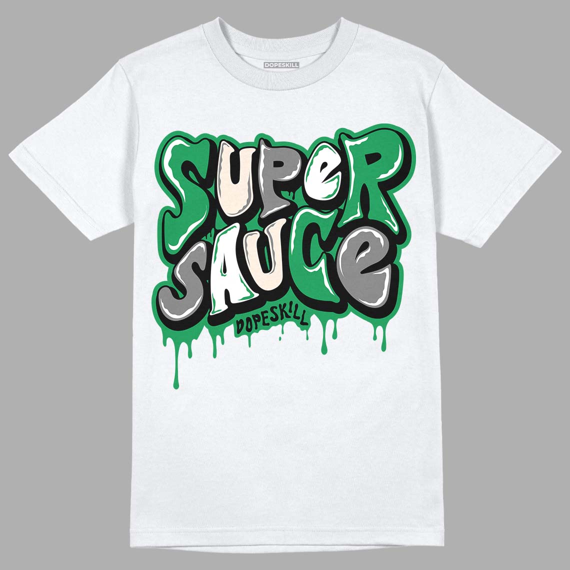 Jordan 2 Retro Lucky Green DopeSkill T-Shirt  Super Sauce Graphic Streetwear - White 