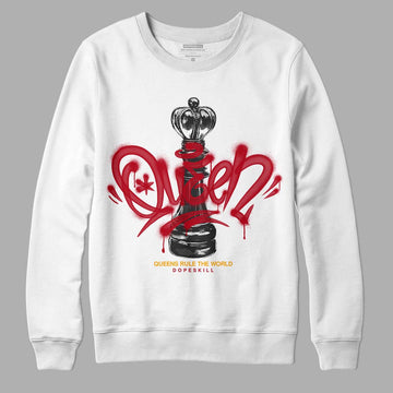 Jordan 7 Retro Cardinal DopeSkill Sweatshirt Queen Chess Graphic Streetwear - White