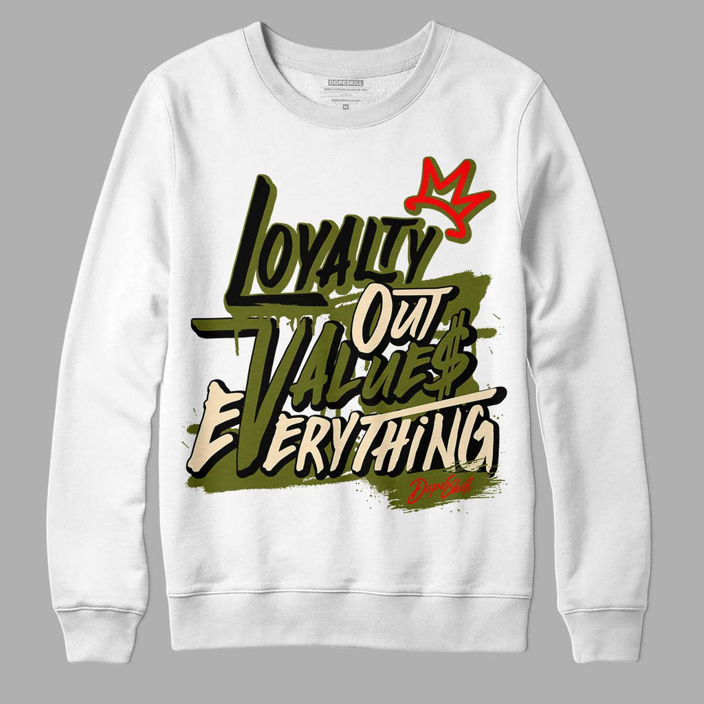 Travis Scott x Jordan 1 Low OG “Olive” DopeSkill Sweatshirt LOVE Graphic Streetwear - White