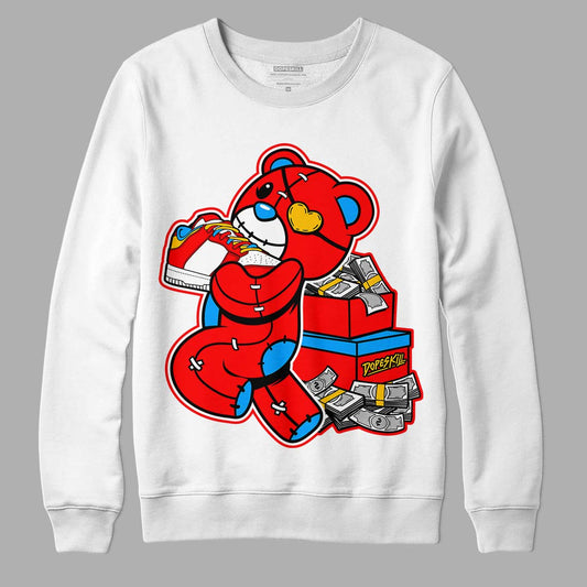 Fruity Pebbles Dunks DopeSkill Sweatshirt Bear Steals Sneaker Graphic - White