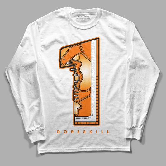 Wmns Dunk Low 'Magma Orange DopeSkill Long Sleeve T-Shirt No.1 Graphic Streetwear - White