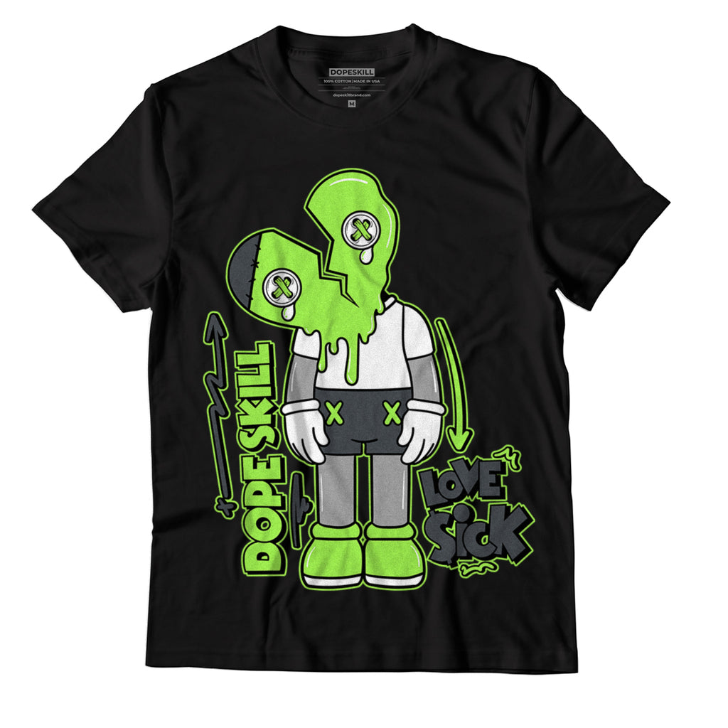 Jordan 5 Green Bean DopeSkill T-Shirt Love Sick Boy Graphic - Black