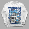 French Blue 13s DopeSkill Long Sleeve T-Shirt Trippin Graphic - White 