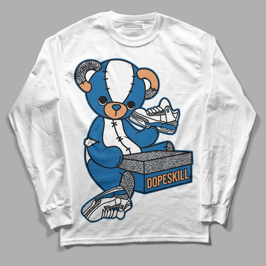 Jordan 3 Retro Wizards DopeSkill Long Sleeve T-Shirt Sneakerhead BEAR Graphic Streetwear - White