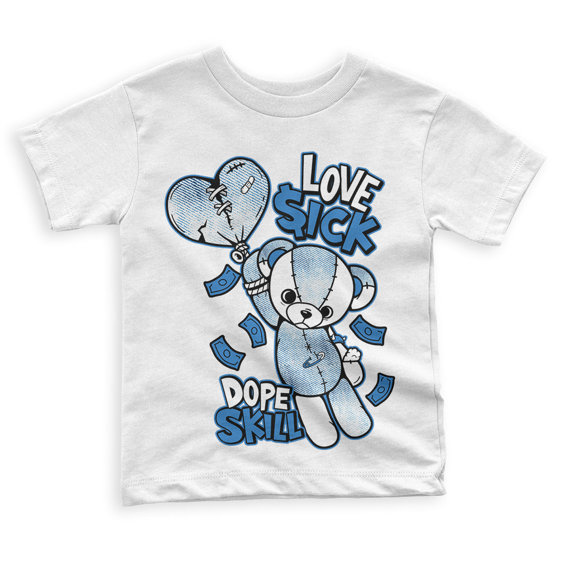 Acid Wash Denim 6s DopeSkill Toddler Kids T-shirt Love Sick Graphic