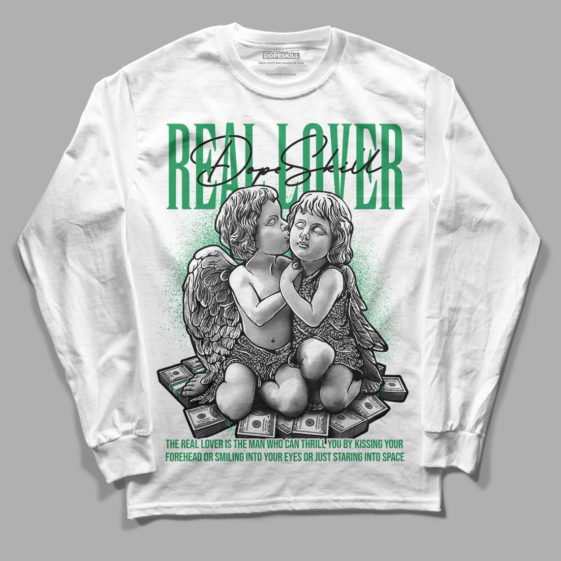 Jordan 3 WMNS “Lucky Green” DopeSkill Long Sleeve T-Shirt Real Lover Graphic Streetwear - White