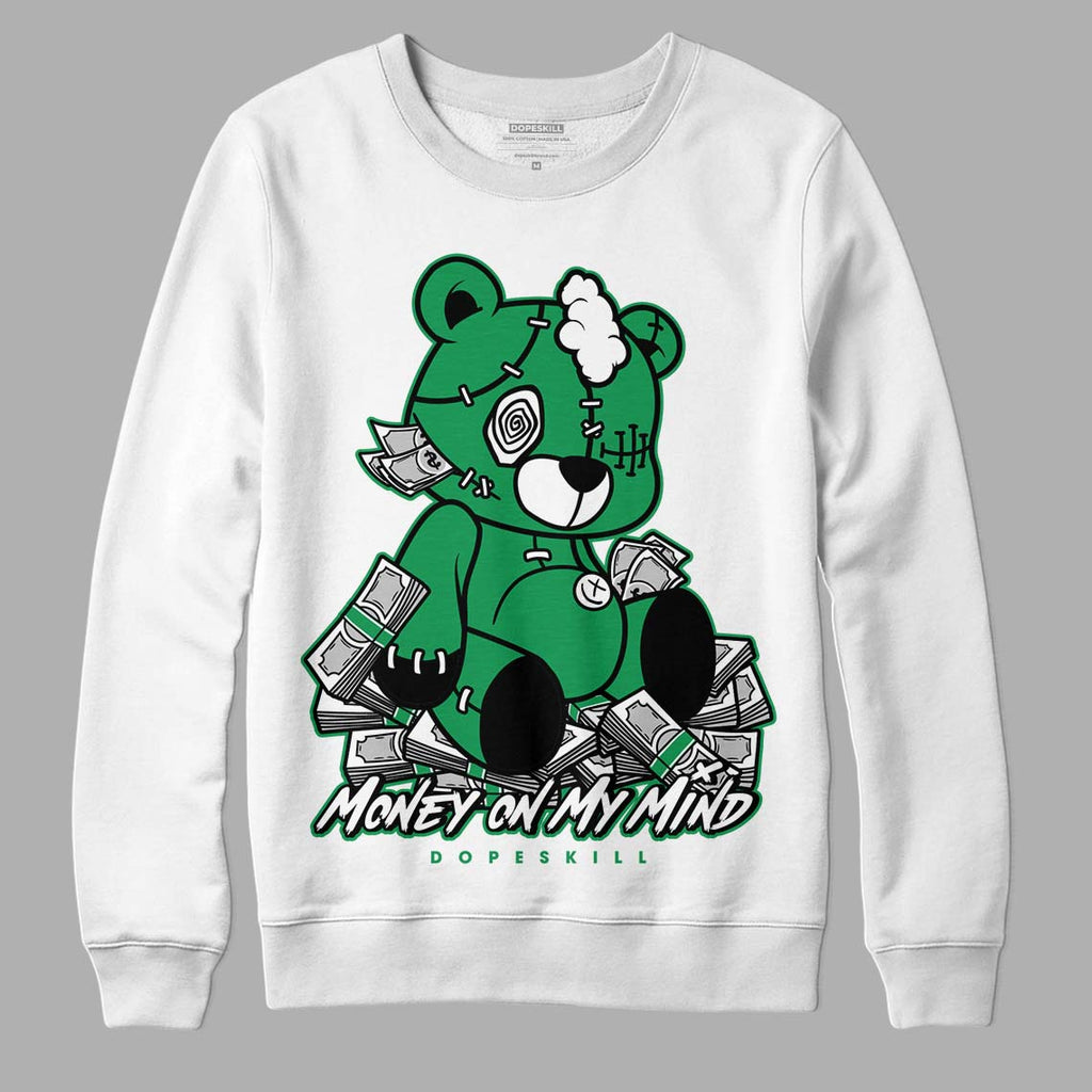 Jordan 1 Low Lucky Green DopeSkill Sweatshirt MOMM Bear Graphic Streetwear - White