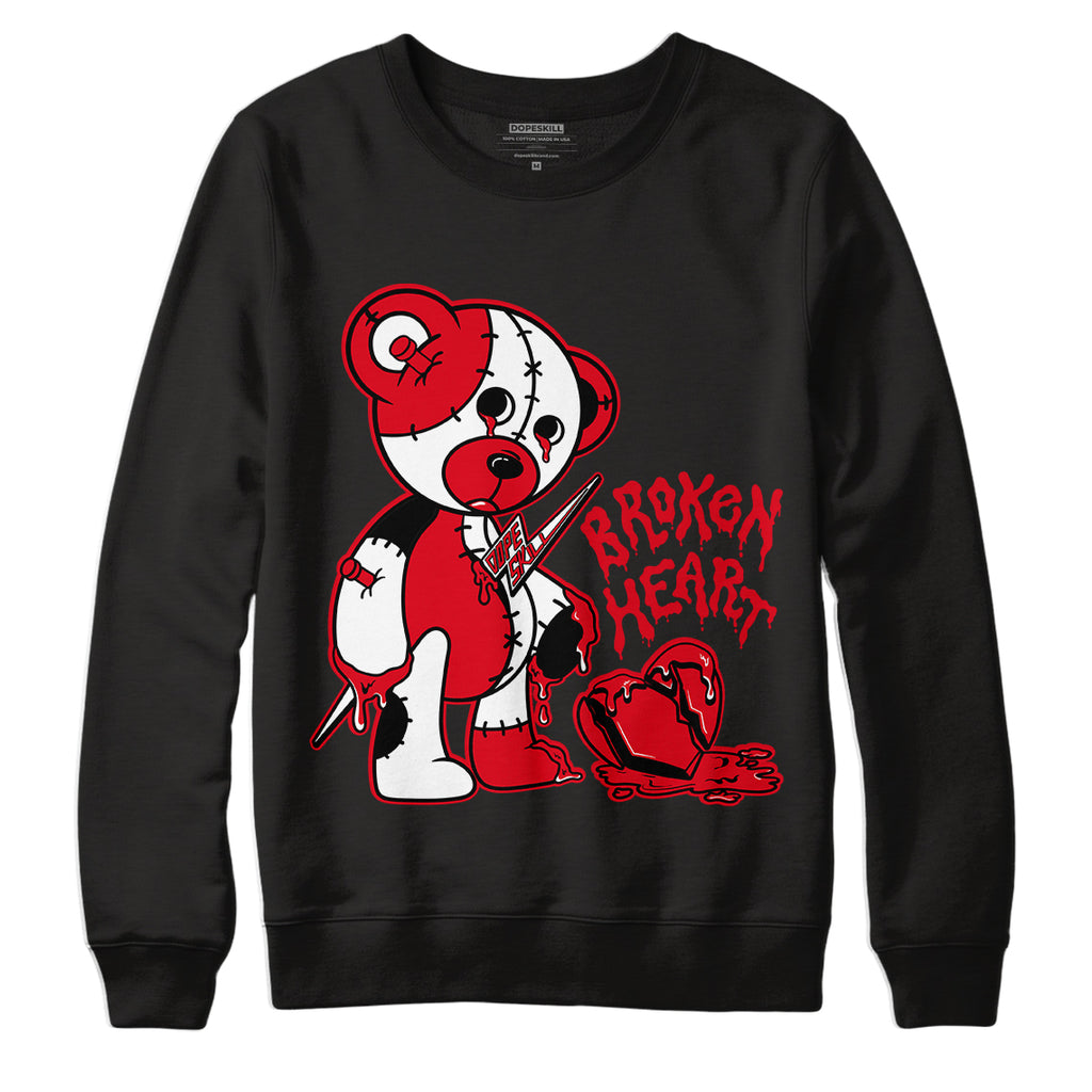 Jordan 1 Heritage DopeSkill Sweatshirt Broken Heart Graphic - Black