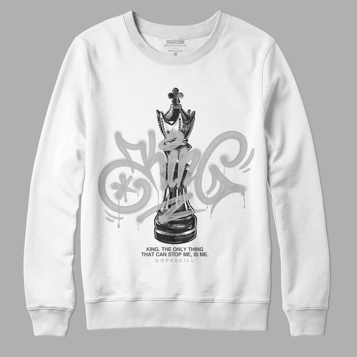 Jordan 4 Retro SE Craft Photon Dust DopeSkill Sweatshirt King Chess Graphic Streetwear - White 