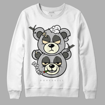 Jordan 4 Retro SE Craft Photon Dust DopeSkill Sweatshirt New Double Bear Graphic Streetwear  - White 