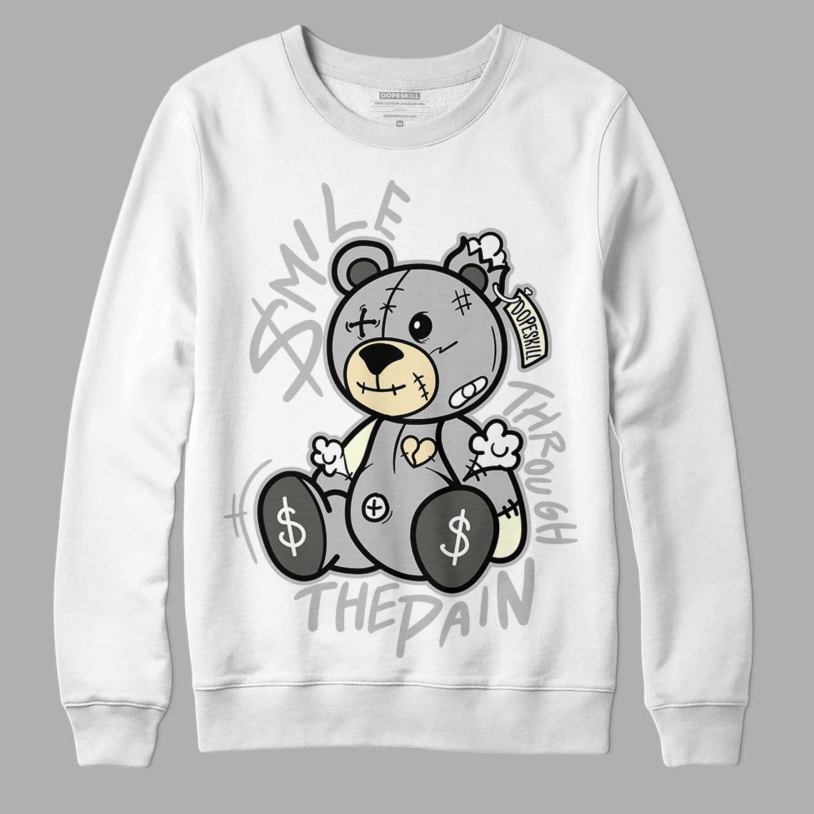 Jordan 4 Retro SE Craft Photon Dust DopeSkill Sweatshirt BEAN Graphic Streetwear - White 