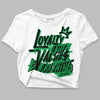 Jordan 1 Low Lucky Green DopeSkill Women's Crop Top LOVE Graphic Streetwear - White