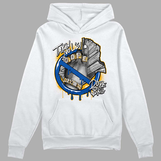 Dunk Blue Jay and University Gold DopeSkill Hoodie Sweatshirt Takin No L's Graphic Streetwear - White