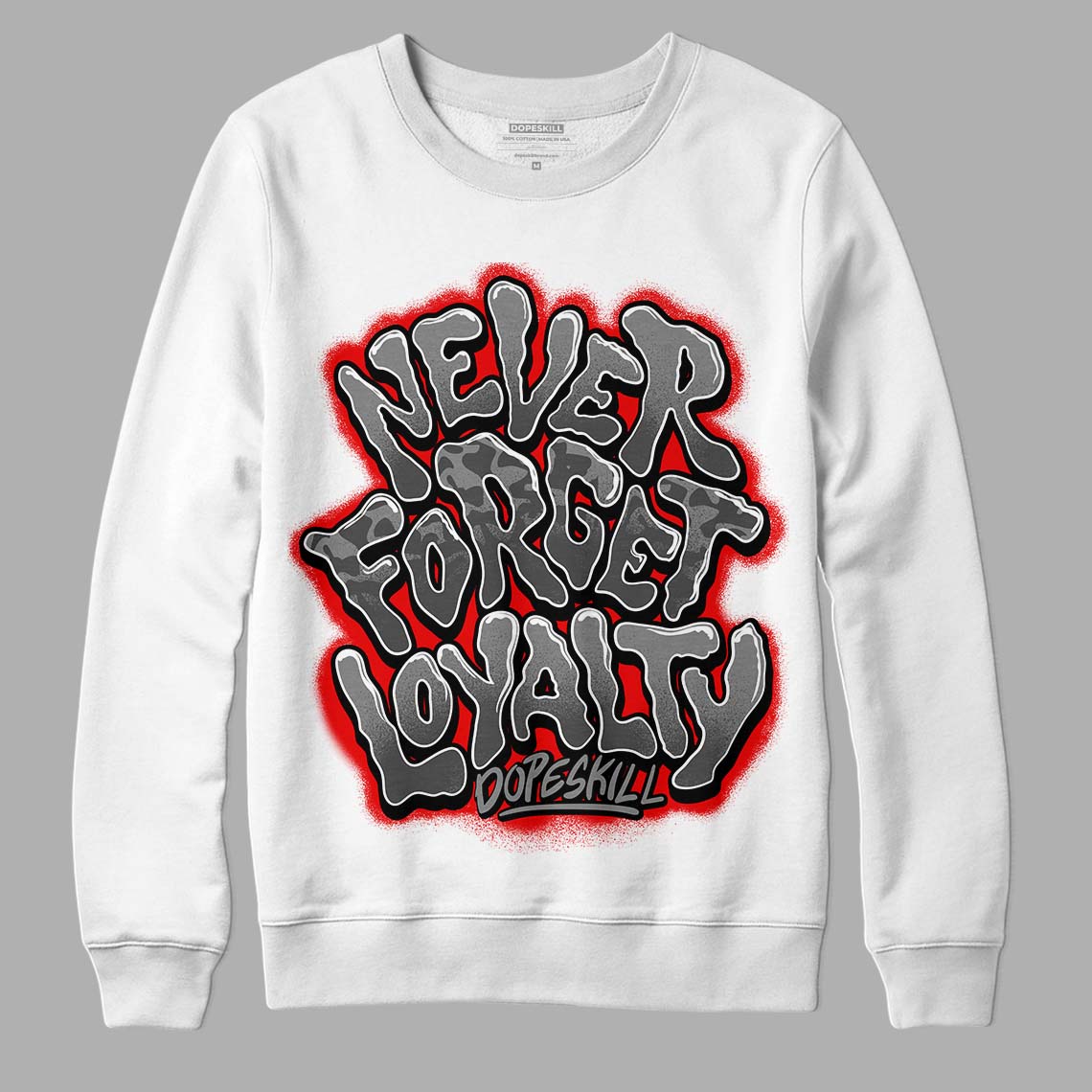 Jordan 5 Retro P51 Camo DopeSkill Sweatshirt Never Forget Loyalty Graphic Streetwear - White 