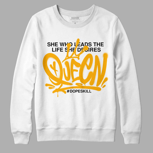 Goldenrod Dunk DopeSkill Sweatshirt Queen Graphic - White 