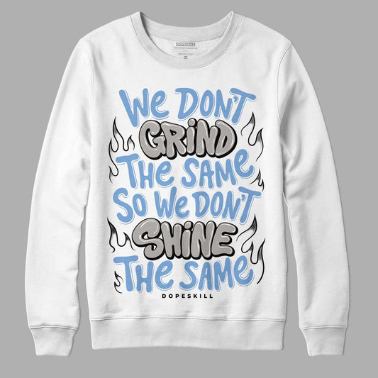Jordan 5 Retro University Blue DopeSkill Sweatshirt Grind Shine Graphic Streetwear - White 
