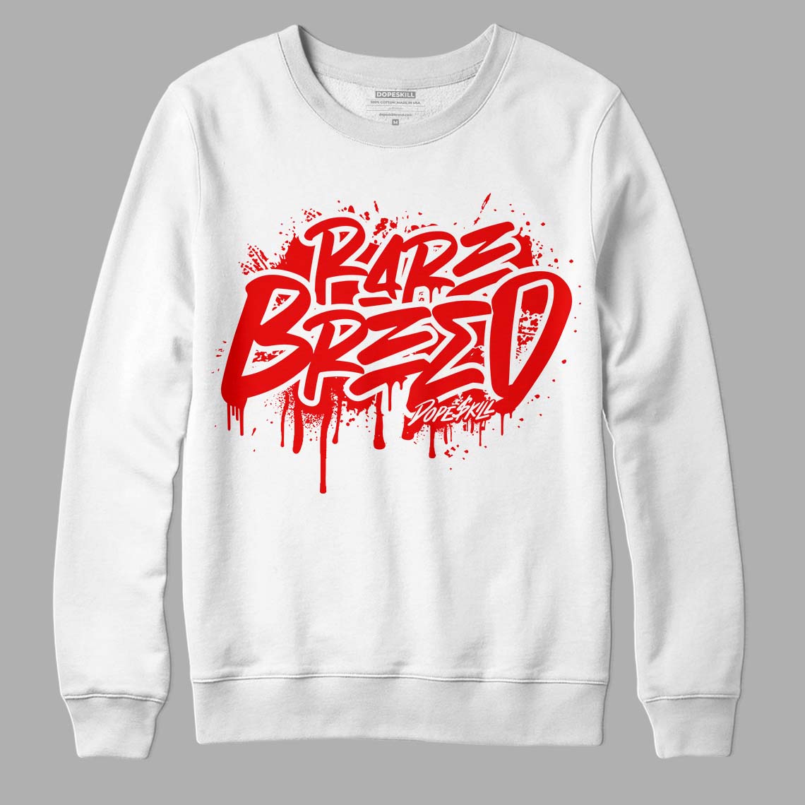 Cherry 11s DopeSkill Sweatshirt Rare Breed Graphic - White