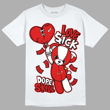 Dunk Low Gym Red DopeSkill T-Shirt Love Sick Graphic - White 