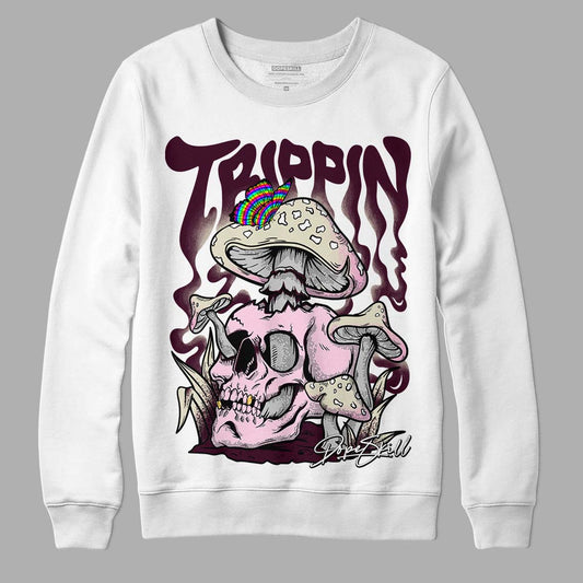 Dunk Low Night Maroon and Medium Soft Pink DopeSkill Sweatshirt Trippin Graphic Streetwear - White 