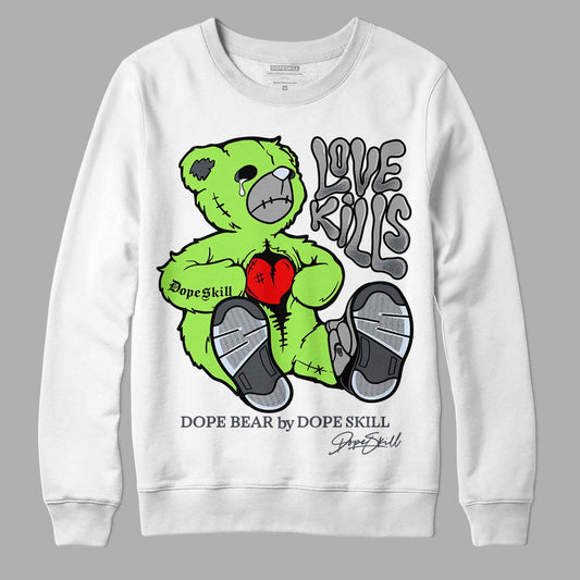 Green Bean 5s DopeSkill Sweatshirt Love Kills Graphic - White 