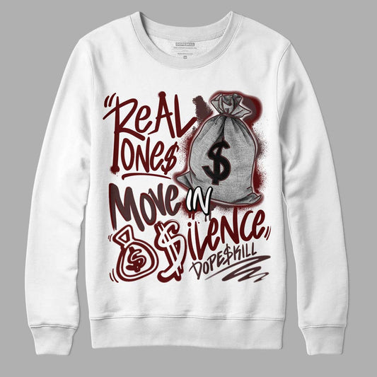 Jordan 12 x A Ma Maniére DopeSkill Sweatshirt Real Ones Move In Silence Graphic Streetwear - White 