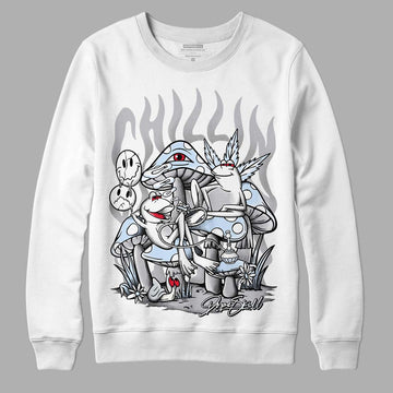 Jordan 11 Retro Low Cement Grey DopeSkill Sweatshirt Chillin Graphic Streetwear - White 