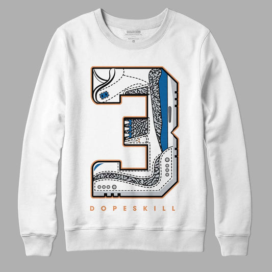 Jordan 3 Retro Wizards DopeSkill Sweatshirt No.3 Graphic Streetwear - White 