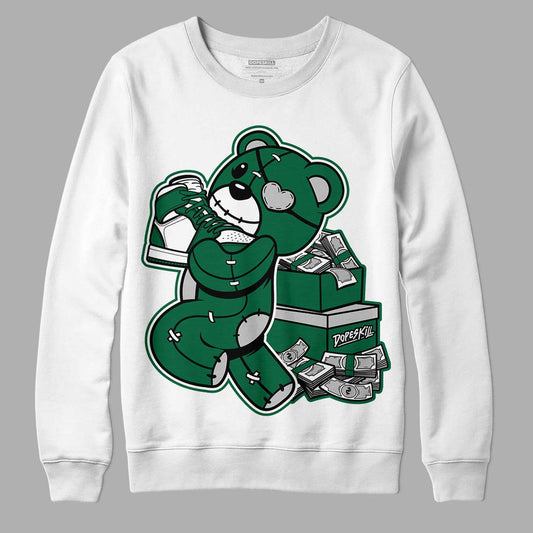 Gorge Green 1s DopeSkill Sweatshirt Bear Steals Sneaker Graphic - White 