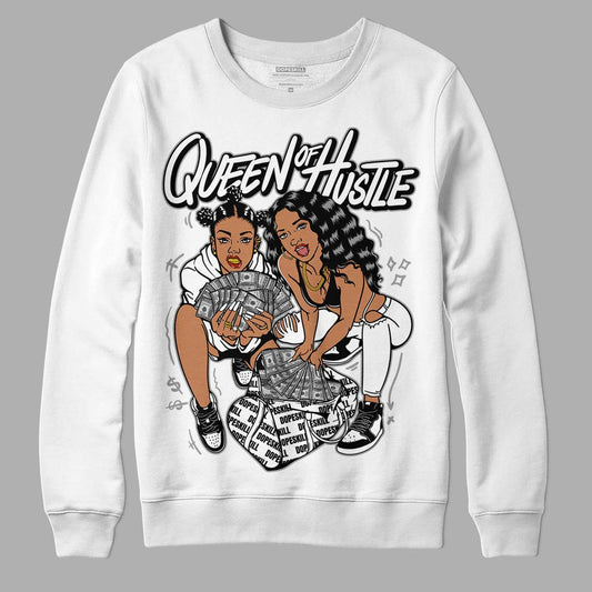 Jordan 1 High 85 Black White DopeSkill Sweatshirt Queen Of Hustle Graphic Streetwear - White 