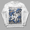 True Blue 1s DopeSkill Long Sleeve T-Shirt Resist Graphic - White