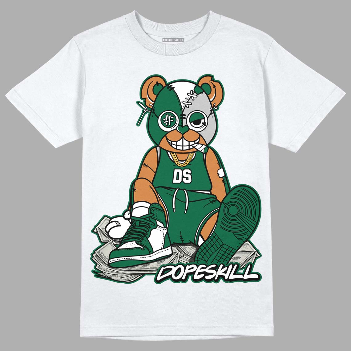 Gorge Green 1s DopeSkill T-Shirt Greatest Graphic - White 