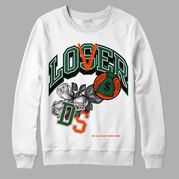 Dunk Low Team Dark Green Orange DopeSkill Sweatshirt Loser Lover Graphic - White