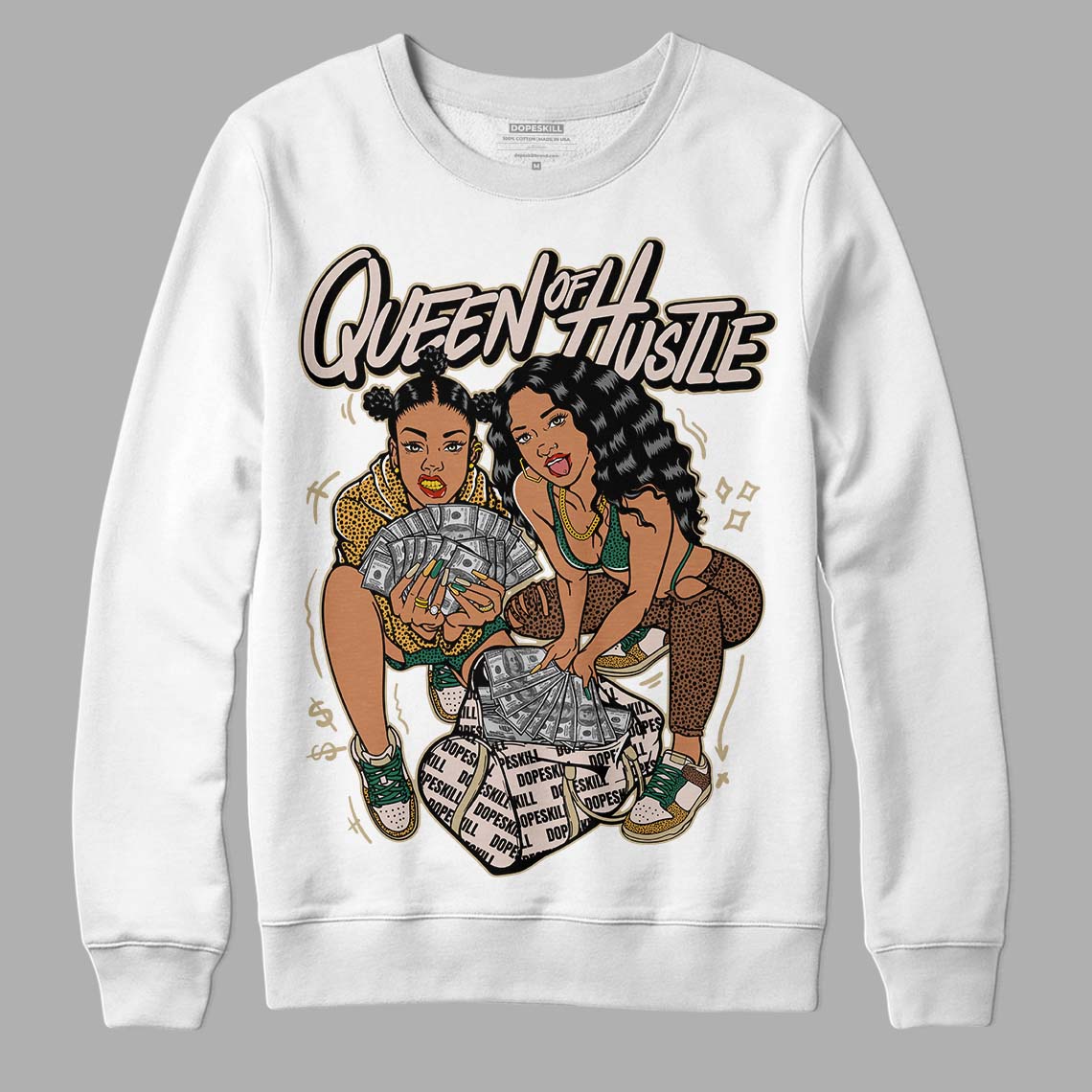 Safari Dunk Low DopeSkill Sweatshirt Queen Of Hustle Graphic - White 