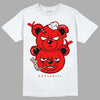 AJ 9 Chile Red DopeSkill T-Shirt New Double Bear Graphic