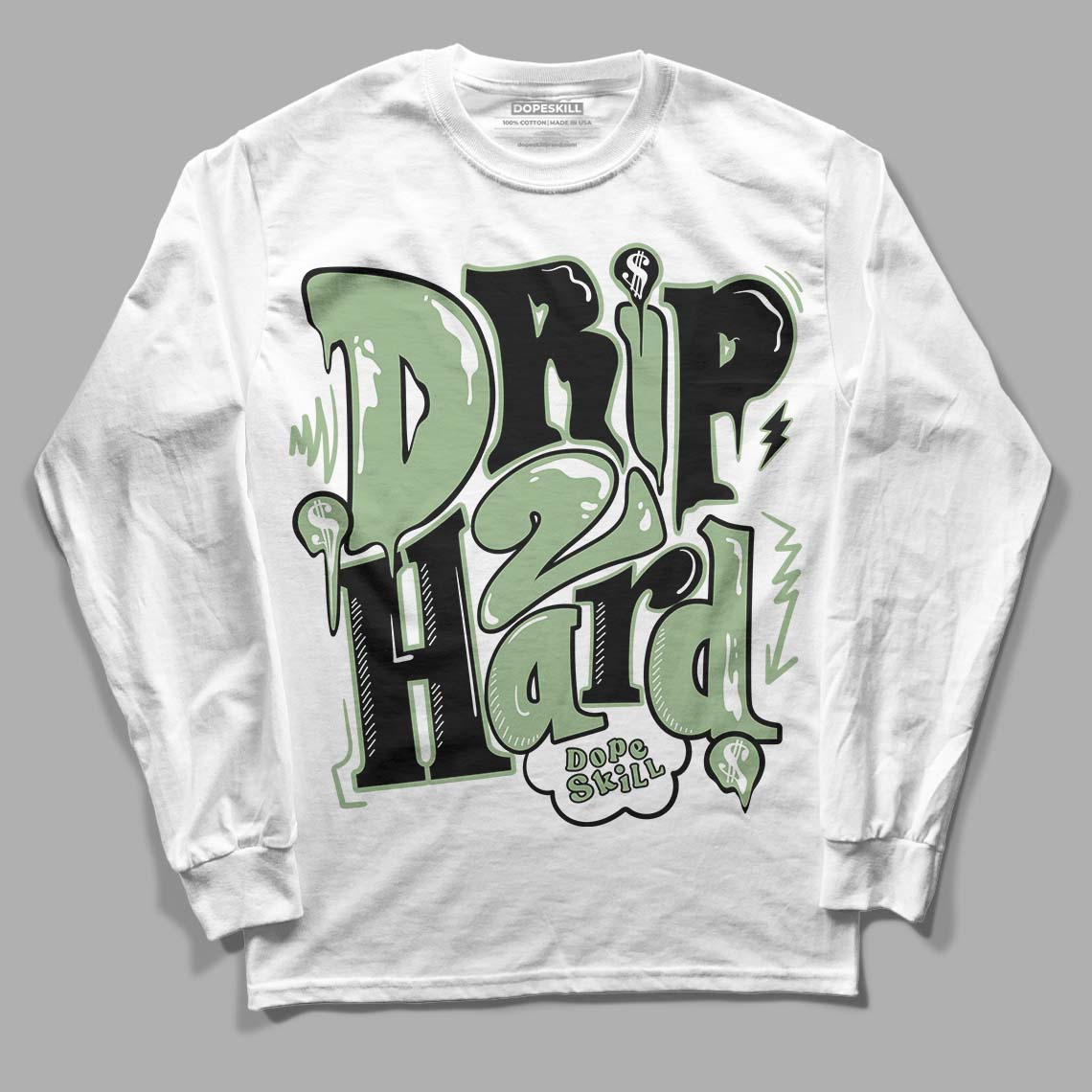 Jordan 4 Retro “Seafoam” DopeSkill Long Sleeve T-Shirt Drip Too Hard Graphic Streetwear  - White