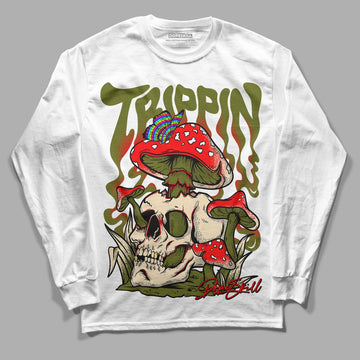 Travis Scott x Jordan 1 Low OG “Olive” DopeSkill Long Sleeve T-Shirt Trippin Graphic Streetwear - White