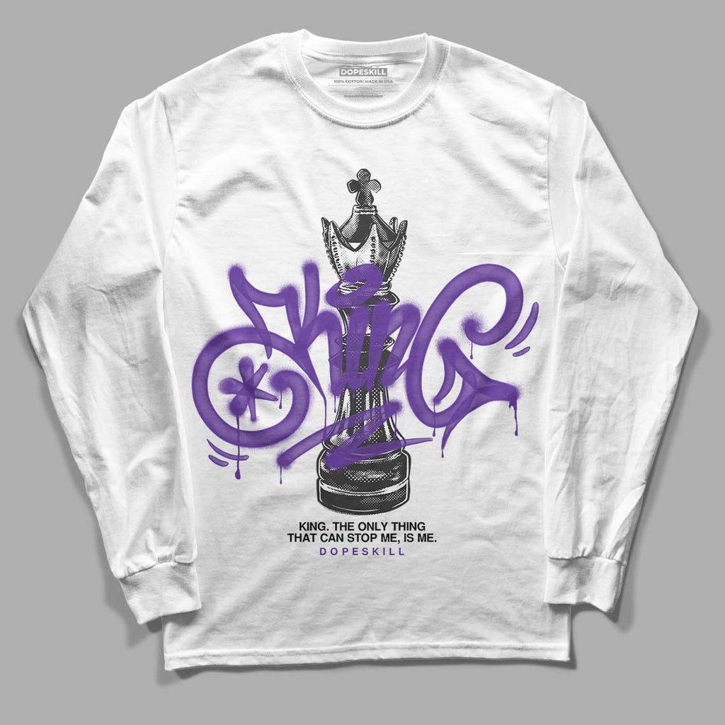 Jordan 13 Court Purple DopeSkill Long Sleeve T-Shirt King Chess Graphic Streetwear - White