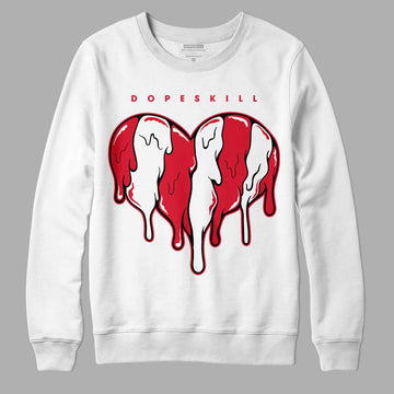 Lost & Found 1s DopeSkill Sweatshirt Slime Drip Heart Graphic - White 