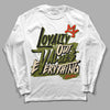 Travis Scott x Jordan 1 Low OG “Olive” DopeSkill Long Sleeve T-Shirt LOVE Graphic Streetwear - White