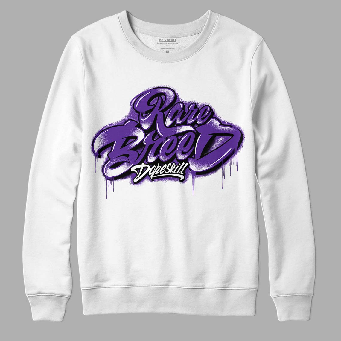 Court Purple 13s DopeSkill Sweatshirt Rare Breed Type Graphic - White