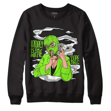 Neon Green Collection DopeSkill Sweatshirt Money Is The Motive Graphic - Black