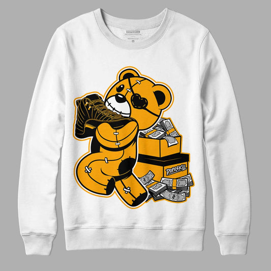 Black Taxi 12s DopeSkill Sweatshirt Bear Steals Sneaker Graphic - White