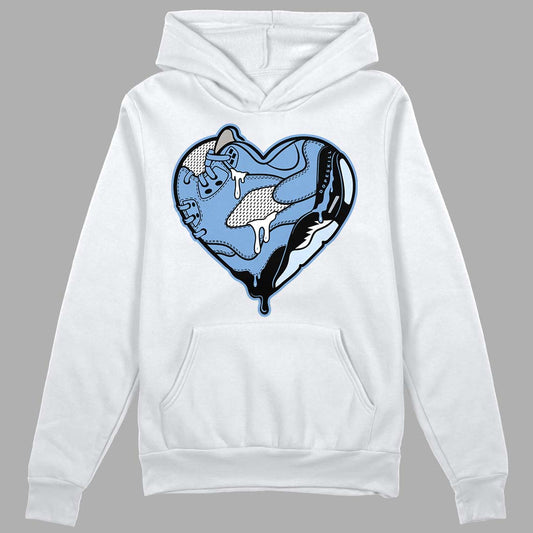 Jordan 5 Retro University Blue DopeSkill Hoodie Sweatshirt Heart Jordan 5 Graphic Streetwear - White 