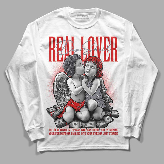 Gym Red 9s DopeSkill Long Sleeve T-Shirt Real Lover Graphic - White 