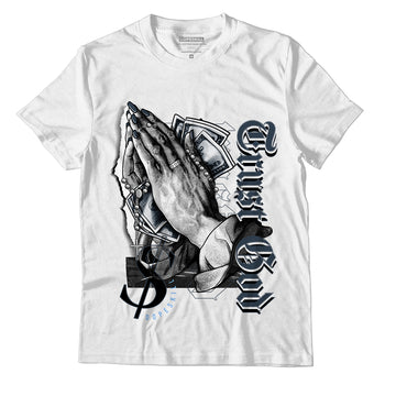 AJ 6 Midnight Navy DopeSkill White T-Shirt Trust God Graphic