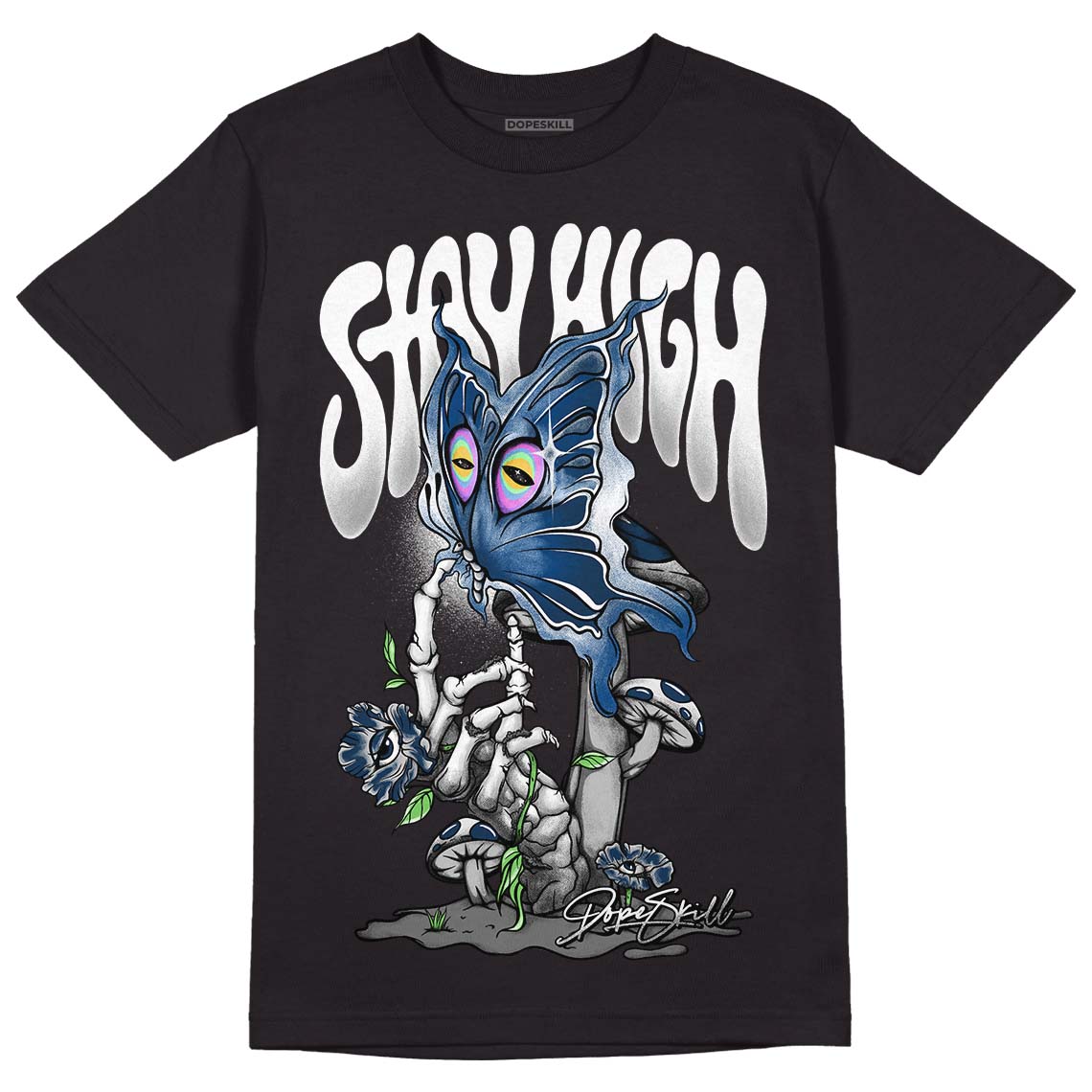 Brave Blue 13s DopeSkill T-Shirt Stay High Graphic - Black 